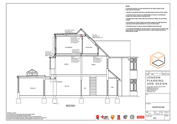 Building Extension Planning Drawing, North London, Barnet